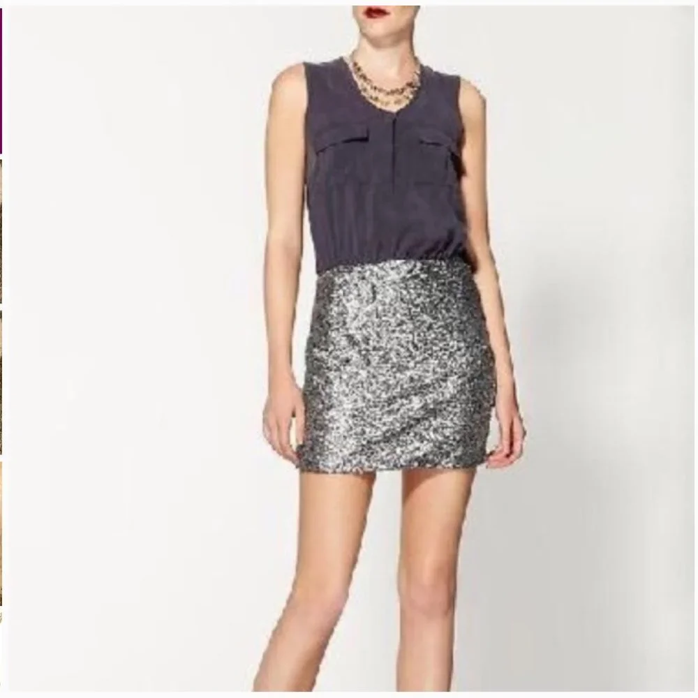 NWT MM Couture By Miss Me Dress Sequin Gray Dress Small - Picture 1 of 6